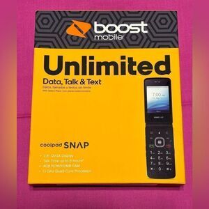 NEW - BOOST MOBILE Coolpad SNAP Flip Phone - 4G‎ LTE - Black sealed